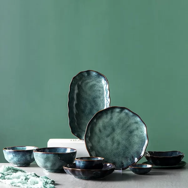 Retro-Green-Custom-Dinnerware-Sets-Bulk-Ceramic-Tableware-1