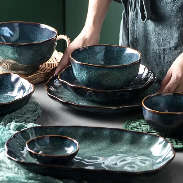 Retro-Green-Custom-Dinnerware-Sets-Bulk-Ceramic-Tableware-4